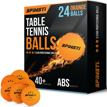 SPINSTI 3 Star 40+mm Table Tennis Balls | Pack of 24 Premium Orange ABS Ping Pong Balls for High-Performance Play